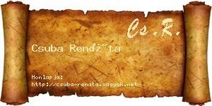 Csuba Renáta névjegykártya